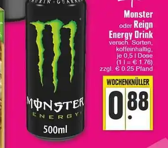 Edeka Monster oder reign energy drink Angebot