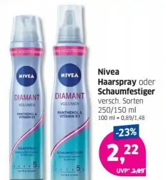 Budni Nivea Haarspray oder Schaumfestiger 250/150 ml Angebot