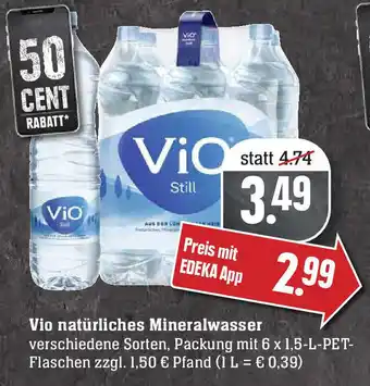 Edeka Vio Natürliches Mineralwasser 6x1,5L Angebot