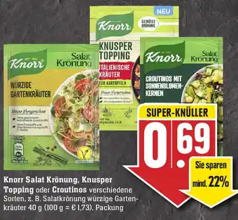 Edeka Knorr Salat Krönung , Knusper Topping oder Croutinos 40g Angebot