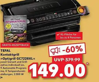 Kaufland Tefal kontaktgrill „optigrill gc7228xl“ Angebot