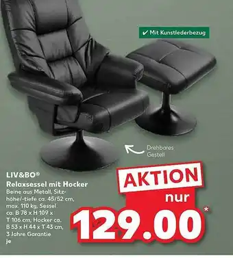 Kaufland Liv&bo relaxsessel mit hocker Angebot