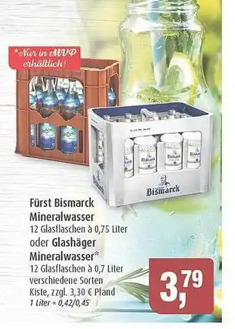 Markant Fürst bismarck mineralwasser oder glashäger Angebot