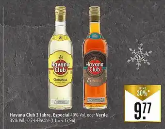 Marktkauf Havana club 3 jahre, especial oder verde Angebot