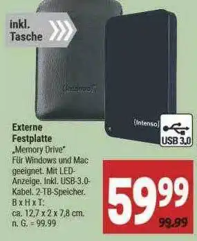 Marktkauf Intenso externe festplatte „memory drive“ Angebot