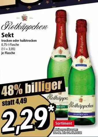 Norma Rotkäppchen sekt trocken oder halbtrocken Angebot