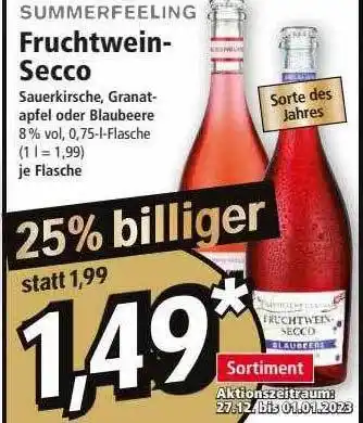 Norma Summerfeeling fruchtwein-secco Angebot