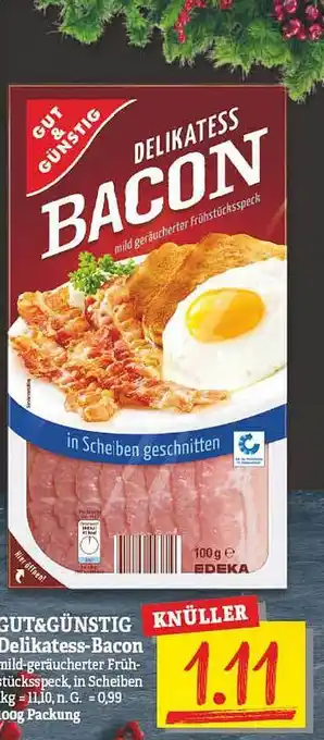 NP Discount Gut & günstig delikatess-bacon Angebot