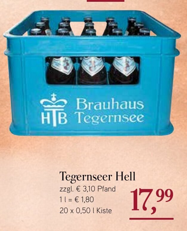 Tegernseer Hell 20x0,5L Angebot bei Dornseifer
