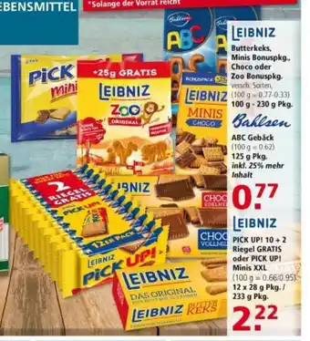 Multi Markt Leibniz Butterkeks, Minis Bonuspkg, Choco oder Zoo Bonuspkg 100-230g Angebot