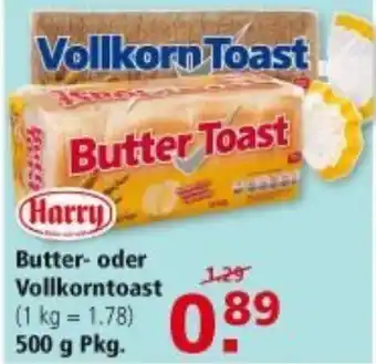 Multi Markt Butter oder Vollkorntoast 500g Angebot