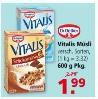 Multi Markt Dr. Oetker Vitalis Müsli 600g Angebot