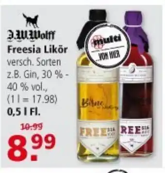 Multi Markt Freesia Likör 0,5L Angebot