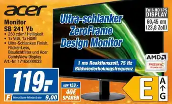 expert Techno Land acer Monitor SB 241 Yb Angebot