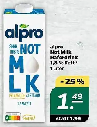 NETTO Alpro not milk haferdrink 1,8% fett Angebot