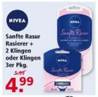 Multi Markt Nivea Sanfte Rasur Rasierer + 2 Klingen oder Klingen Angebot