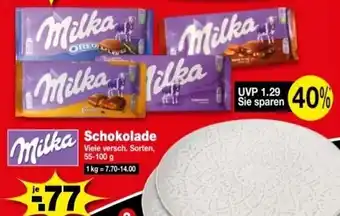 Krümet Sonderposten Milka Schokolade 55-100 g Angebot