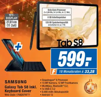 Expert Samsung Galaxy Tab S8 inkl. Keyboard Cover Angebot