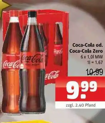 Getränkehaus Coca-cola oder coca-cola zero Angebot