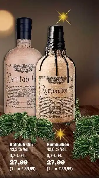 Profi Getränke Bathtub gin oder rumbullion Angebot