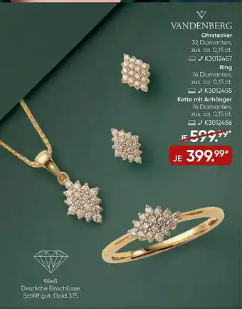 Galeria Vandenberg ohrstecker, ring oder kette mit anhänger Angebot