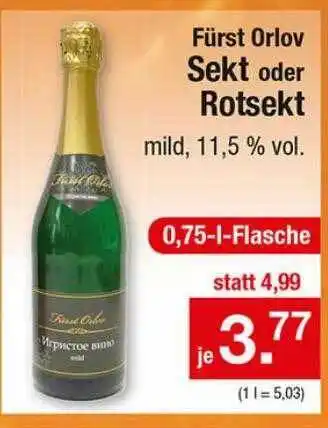 Zimmermann Fürst orlov sekt oder rotsekt Angebot