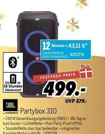 MEDIMAX Jbl partybox 310 Angebot