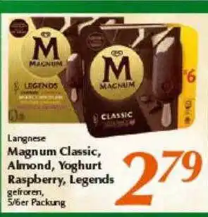 inkoop Langnese magnum classic, almond, yoghurt raspberry, legends Angebot