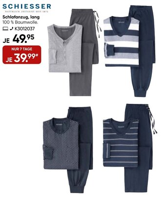 Galeria Schiesser Schlafanzug, lang Angebot