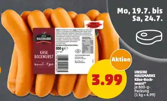 PENNY Unsere Hausmarke Käse Bockwurst 800g Angebot