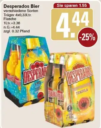 WEZ Desperados Bier 4x0,33 Ltr. Flasche Angebot