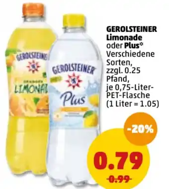 PENNY Gerolsteiner Limonade oder Plus 0,75L Angebot