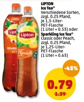 PENNY Lipton Ice Tea 1,5L oder Sparkling Ice Tea 1,25L Angebot