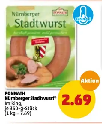 PENNY Ponnath Nürnberger Stadtwurst 350g Angebot