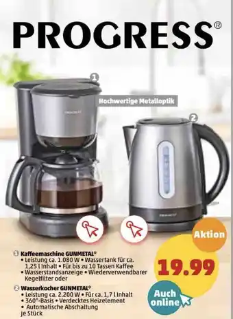 PENNY Kaffeemaschine Gunmetal oder Wasserkocher Gunmetal Angebot