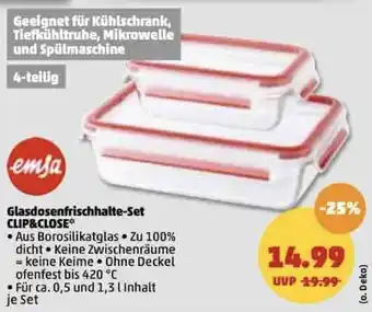 PENNY Emsa Glasdosenfrischhalte Set Clip & Close Angebot