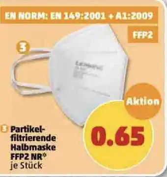 PENNY Partikelfiltrierende Halbmaske FFP2 NR Angebot