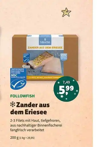 Biomarkt Followfish zander aus dem eriesee Angebot