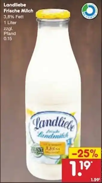 Netto Marken-Discount Landliebe Frische Milch 1 Liter Angebot