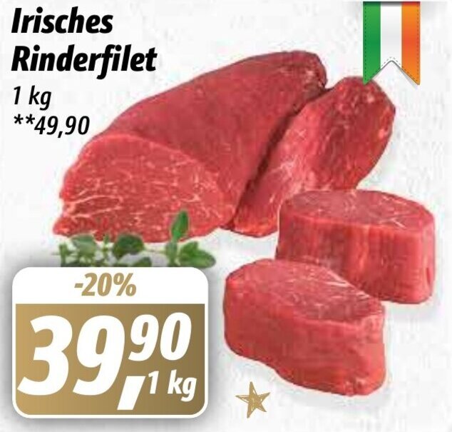 Irisches Rinderfilet 1 kg Angebot bei Simmel