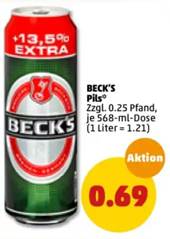 PENNY Beck's Pils 568ml Angebot