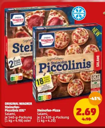 PENNY Original wagner Steinofen Piccolinis XXL 540g oder Steinofen Pizza 2x320g Angebot