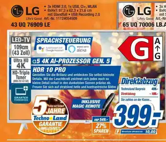 expert Techno Land Lg 43 uq 76909 le Angebot