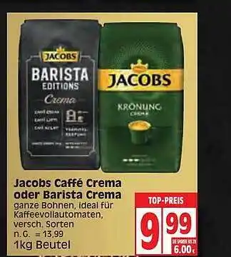 Edeka Jacobs caffe crema oder barista crema Angebot