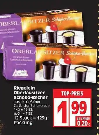 Edeka Riegelein oberlausitzer schoko-becher Angebot