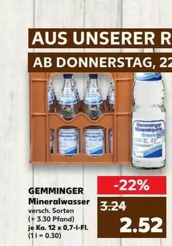 Kaufland Gemminger mineralwasser Angebot