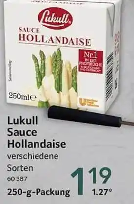 Selgros Lukull sauce hollandaise Angebot