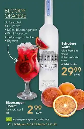 Selgros Belvedere vodka Angebot