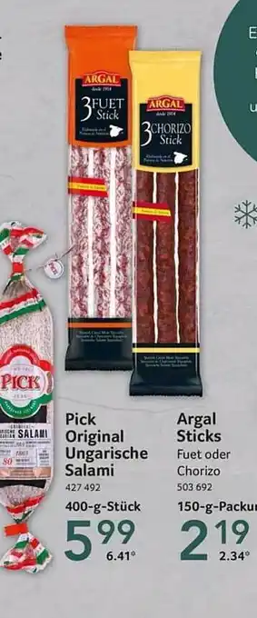 Selgros Pick original ungarische salami, argal sticks Angebot