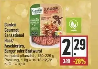 Edeka Garden gourmet sensational hack faschiertes, burger oder bratwurst Angebot